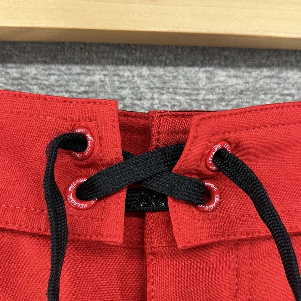 Pelagic Blackfin Board Cargo Shorts Size 32 Red Beach Casual